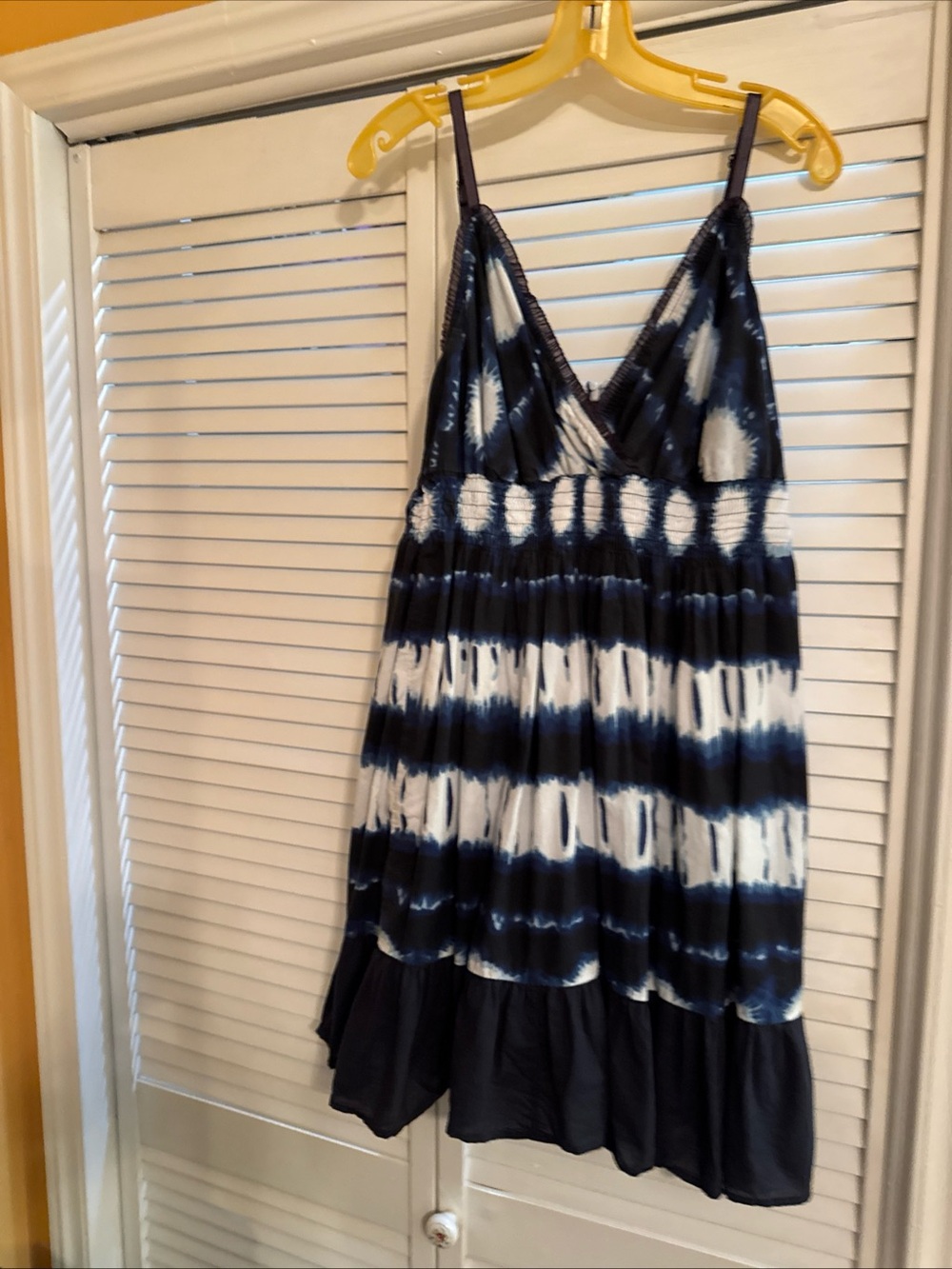 Speed Control Navy and White Tie-Dye sundress with adjustable straps